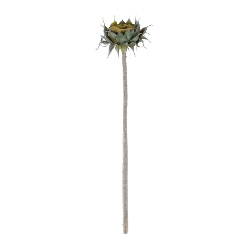 GloboStar® Artificial Garden GREEN SUNFLOWER BRANCH 21378 Τεχνητό Διακοσμητικό Κλαδί Ηλιοτρόπιο Πράσινο Y60cm
