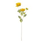 GloboStar® Artificial Garden YELLOW SUNFLOWER BRANCH 21384 Τεχνητό Διακοσμητικό Κλαδί Ηλιοτρόπιο Κίτρινο Y64cm