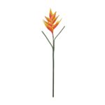 GloboStar® Artificial Garden ORANGE PEACOCK BRANCH 21397 Τεχνητό Διακοσμητικό Κλαδί Πορτοκαλί πουλί του παραδείσου Y85cm
