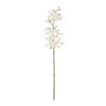 GloboStar® Artificial Garden WHITE VANDA ORCHID BRANCH 21409 Τεχνητό Διακοσμητικό Κλαδί Λευκή Ορχιδέα Y82cm