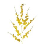 GloboStar® Artificial Garden YELLOW DANCE ORCHID BRANCH 21414 Τεχνητό Διακοσμητικό Κλαδί Κίτρινη Ορχιδέα Y110cm