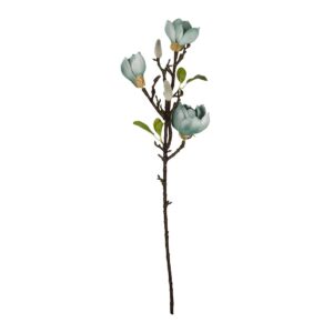 GloboStar® Artificial Garden BLUE MAGNOLIA BRANCH 21418 Τεχνητό Διακοσμητικό Κλαδί Μπλε Μανόλια Y72cm