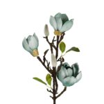 GloboStar® Artificial Garden BLUE MAGNOLIA BRANCH 21418 Τεχνητό Διακοσμητικό Κλαδί Μπλε Μανόλια Y72cm