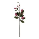 GloboStar® Artificial Garden DARK PING MAGNOLIA BRANCH 21421 Τεχνητό Διακοσμητικό Κλαδί Ροζ Μανόλια Y120cm