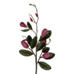 GloboStar® Artificial Garden DARK PING MAGNOLIA BRANCH 21421 Τεχνητό Διακοσμητικό Κλαδί Ροζ Μανόλια Y120cm