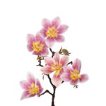 GloboStar® Artificial Garden PING MAGNOLIA BRANCH 21424 Τεχνητό Διακοσμητικό Κλαδί Ροζ Μανόλια Y57cm