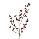 GloboStar® Artificial Garden RED HOLLY BERRIES FRUIT BRANCH 21428 Τεχνητό Διακοσμητικό Κλαδί Κόκκινο Γκί Y102cm