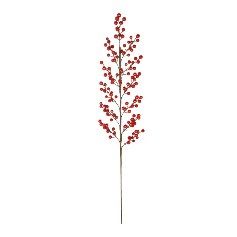 GloboStar® Artificial Garden RED BERRIES FRUIT BRANCH 21440 Τεχνητό Διακοσμητικό Κλαδί Κόκκινο Γκί Y96cm