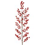GloboStar® Artificial Garden RED BERRIES FRUIT BRANCH 21440 Τεχνητό Διακοσμητικό Κλαδί Κόκκινο Γκί Y96cm