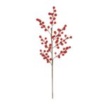 GloboStar® Artificial Garden RED BERRIES FRUIT BRANCH 21441 Τεχνητό Διακοσμητικό Κλαδί Κόκκινο Γκί Y66cm