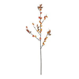 GloboStar® Artificial Garden ORANGE BERRIES FRUIT BRANCH 21444 Τεχνητό Διακοσμητικό Κλαδί Πορτοκαλί Γκί Y94cm