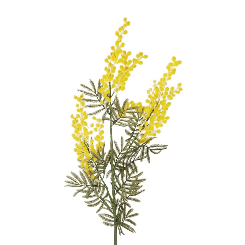 GloboStar® Artificial Garden YELLOW MIMOSA FRUIT BRANCH 21451 Τεχνητό Διακοσμητικό Κλαδί Κίτρινη Μιμόζα Y76cm