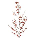 GloboStar® Artificial Garden RED CHERRY BLOSSOM BRANCH 21455 Τεχνητό Διακοσμητικό Κλαδί Κόκκινης Κερασίας Y110cm