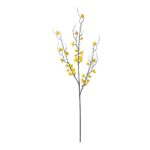 GloboStar® Artificial Garden YELLOW JUNGLE GERANIUM BLOSSOM BRANCH 21460 Τεχνητό Διακοσμητικό Κλαδί Κίτρινο Γεράνι Y95cm