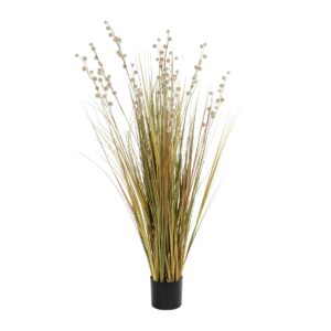 GloboStar® Artificial Garden CRASPEDIA GRASS 21480 Τεχνητό Διακοσμητικό Φυτό Μπεζ & Πράσινο Κρασπέδια Μ90 x Π60 x Υ175cm