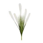 GloboStar® Artificial Garden WHITE PAMPAS GRASS BRANCH 21485 Τεχνητό Διακοσμητικό Κλαδί Λευκό Πάμπας Y88cm