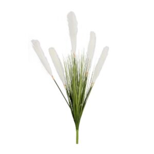 GloboStar® Artificial Garden WHITE PAMPAS GRASS BRANCH 21485 Τεχνητό Διακοσμητικό Κλαδί Λευκό Πάμπας Y88cm