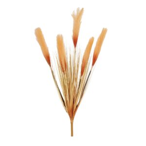 GloboStar® Artificial Garden ORANGE PAMPAS GRASS BRANCH 21486 Τεχνητό Διακοσμητικό Κλαδί Πορτοκαλί Πάμπας Y88cm