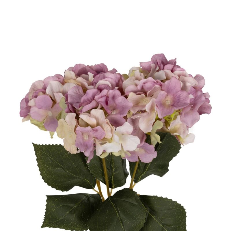 GloboStar® Artificial Garden PURPLE ORTENSIA GRASS BRANCH 21487 Τεχνητό Διακοσμητικό Κλαδί Μωβ Ορτανσίας Y43cm