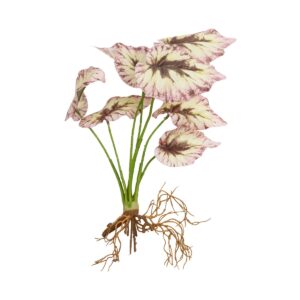 GloboStar® Artificial Garden BEGONIA LEAVES ROOTED 21489 Τεχνητό Διακοσμητικό Φυτό Πολύχρωμη Βιγόνια Μ25 x Π14 x Υ35cm