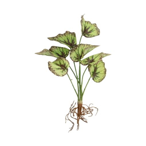 GloboStar® Artificial Garden BEGONIA LEAVES ROOTED 21491 Τεχνητό Διακοσμητικό Φυτό Πολύχρωμη Βιγόνια Μ25 x Π14 x Υ35cm