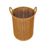 GloboStar® Artificial Garden TORINO 21493 Διακοσμητικό Πλεκτό Καλάθι – Κασπώ Γλάστρα – Flower Pot Μπεζ Φ31cm x Υ47cm