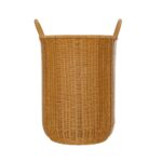 GloboStar® Artificial Garden TORINO 21493 Διακοσμητικό Πλεκτό Καλάθι – Κασπώ Γλάστρα – Flower Pot Μπεζ Φ31cm x Υ47cm