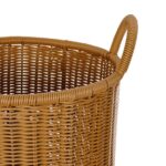 GloboStar® Artificial Garden TORINO 21493 Διακοσμητικό Πλεκτό Καλάθι – Κασπώ Γλάστρα – Flower Pot Μπεζ Φ31cm x Υ47cm