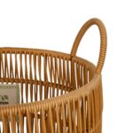 GloboStar® Artificial Garden OSAKA 21494 Διακοσμητικό Πλεκτό Καλάθι – Κασπώ Γλάστρα – Flower Pot Μπεζ Φ30cm x Υ41cm