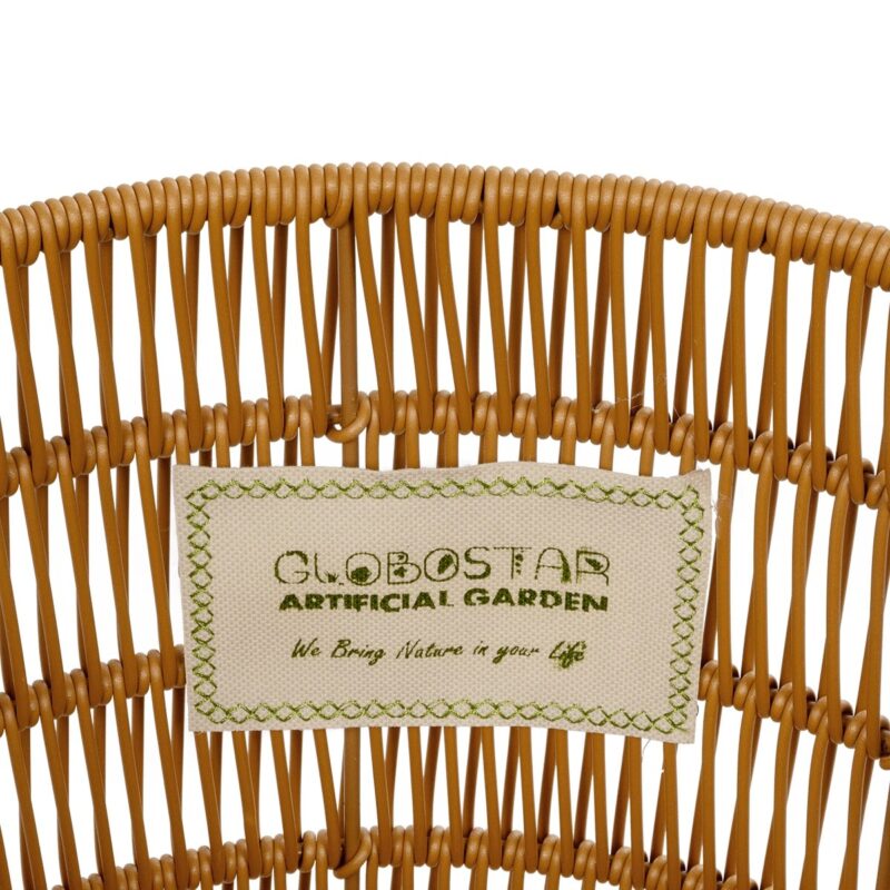 GloboStar® Artificial Garden OSAKA 21494 Διακοσμητικό Πλεκτό Καλάθι – Κασπώ Γλάστρα – Flower Pot Μπεζ Φ30cm x Υ41cm