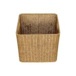 GloboStar® Artificial Garden CAVES 21496 Διακοσμητικό Πλεκτό Καλάθι – Κασπώ Γλάστρα – Flower Pot Μπεζ Μ32 x Π28 x Υ30cm