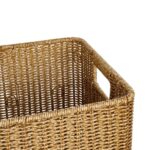 GloboStar® Artificial Garden CAVES 21496 Διακοσμητικό Πλεκτό Καλάθι – Κασπώ Γλάστρα – Flower Pot Μπεζ Μ32 x Π28 x Υ30cm