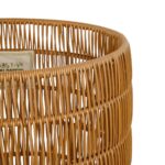 GloboStar® Artificial Garden DAKOTA 21498 Διακοσμητικό Πλεκτό Καλάθι – Κασπώ Γλάστρα – Flower Pot Μπεζ Φ33cm x Υ33cm