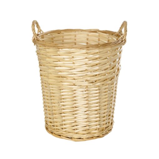 GloboStar® Artificial Garden ARIZONA 21503 Διακοσμητικό Πλεκτό Καλάθι – Κασπώ Γλάστρα – Flower Pot Μπεζ Φ36 x Υ38cm