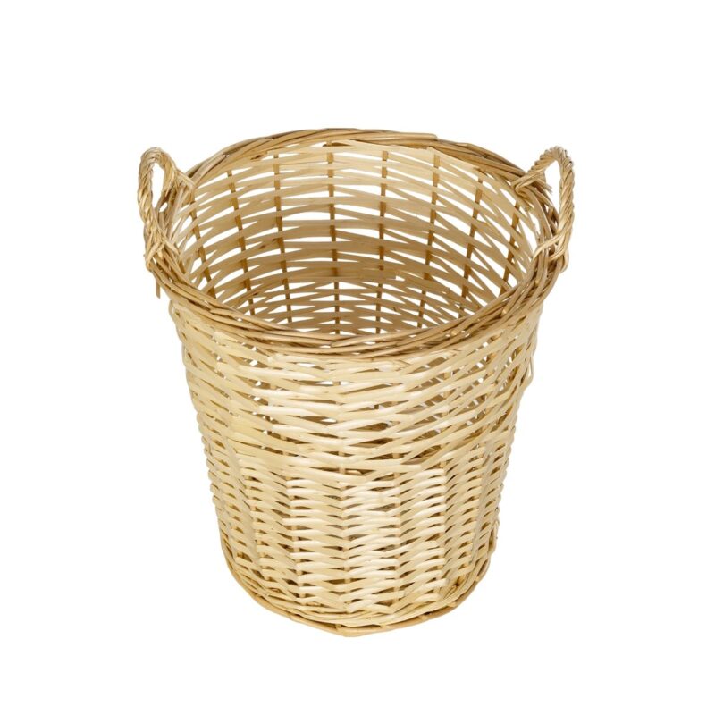 GloboStar® Artificial Garden ARIZONA 21503 Διακοσμητικό Πλεκτό Καλάθι – Κασπώ Γλάστρα – Flower Pot Μπεζ Φ36 x Υ38cm