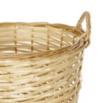 GloboStar® Artificial Garden ARIZONA 21503 Διακοσμητικό Πλεκτό Καλάθι – Κασπώ Γλάστρα – Flower Pot Μπεζ Φ36 x Υ38cm