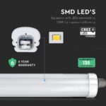 LED Αδιάβροχο IP65 Φωτιστικό Τύπου Φθορίου 150cm V-TAC LED 48W 6430lm 4000K – 2162876