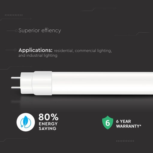 LED Λάμπα T8 G13 150cm 20W  V-TAC Cree Chip 2100lm 160° 4000K 6yrs Wty – 216576
