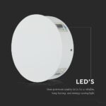 LED Φωτιστικό Τοίχου 4W V-TAC Λευκό Στρογγυλό με 4 Δέσμες IP65 Φυσικό 4000Κ – 218214