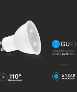 LED Λάμπα GU10 CREE CHIP 7.5W V-TAC 110° 610lm Ψυχρό Λευκό 6500K – 218746