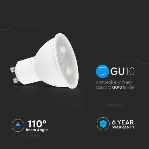 LED Λάμπα GU10 CREE CHIP 7.5W V-TAC 110° 610lm Ψυχρό Λευκό 6500K – 218746
