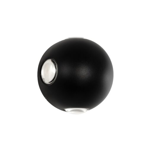 GLOBOSTAR® VEGA 60673 Μοντέρνο Φωτιστικό Τοίχου – Απλίκα LED 12W 1500lm 30° AC 220-240V Αδιάβροχο IP65 Θερμό Λευκό 2700K – Bridgelux COB Chip & TÜV SÜD Driver – Μαύρο Ματ – Μ10 x Π7.5 x Υ10cm – 5 Χρόνια Εγγύηση