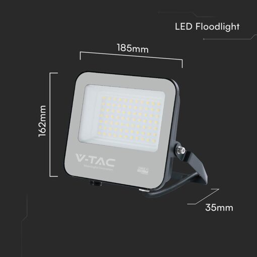 LED Προβολέας 50W Αδιάβροχος IP66 V-TAC Cree Chip 6yrs Wty Μαύρος 110° 6750lm 4000K Φυσικό  – 232166