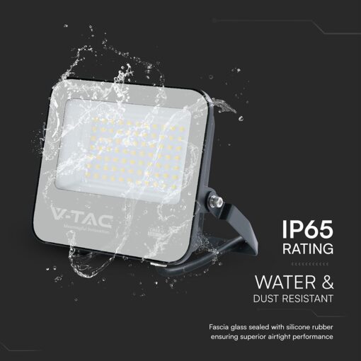 LED Προβολέας 50W Αδιάβροχος IP66 V-TAC Cree Chip 6yrs Wty Μαύρος 110° 6750lm 4000K Φυσικό  – 232166