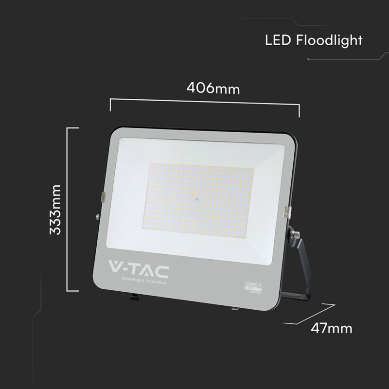 LED Προβολέας 200W Αδιάβροχος IP66 V-TAC Cree Chip 6yrs Wty Μαύρος 115° 27000lm 6500K Ψυχρό  – 232216