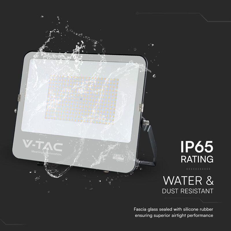 LED Προβολέας 200W Αδιάβροχος IP66 V-TAC Cree Chip 6yrs Wty Μαύρος 115° 27000lm 6500K Ψυχρό  – 232216