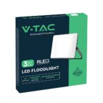 50W LED Προβολέας V-TAC  με Οπάλ Κάλυμμα Μαύρος CCT 5000lm IP65 – 23768