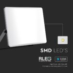 30W LED Προβολέας με Οπάλ Κάλυμμα Μαύρος V-TAC IP65 CCT 3000lm – 23769