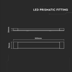 LED Πρισματικό Γραμμικό Φωτιστικό 30cm 10W V-TAC 1200lm Ψυχρό Λευκό 6500K – 23785