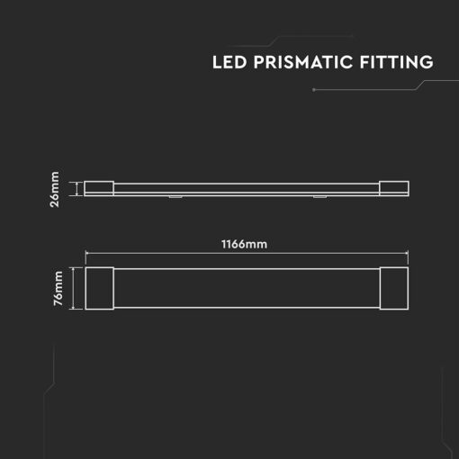 LED Πρισματικό Γραμμικό Φωτιστικό 120cm 40W V-TAC 4300lm Θερμό Λευκό 3000K – 23788